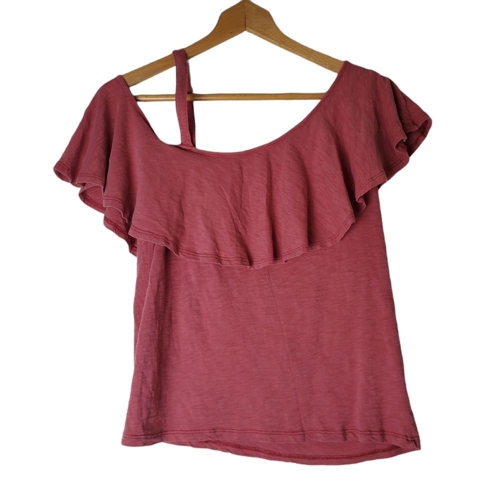Altar'd State Cold Shoulder Ruffle Top Size Small - Picture 4 of 10